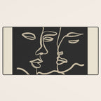 Minimal Abstract Art Three Faces Desk Mat Gallery Image 3