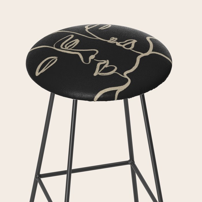 Minimal Abstract Art Three Faces Stool Gallery Image 2