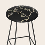 Minimal Abstract Art Three Faces Stool Gallery Image 2