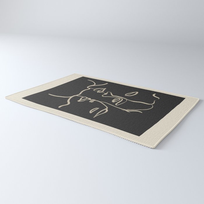 Minimal Abstract Art Three Faces Rug Gallery Image 3