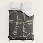 Minimal Abstract Art Three Faces Comforter Gallery Image 6