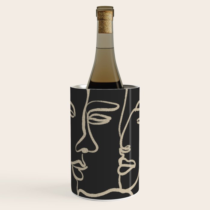 Minimal Abstract Art Three Faces Wine Chiller Gallery Image 1
