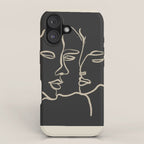 Minimal Abstract Art Three Faces iPhone Case Gallery Image 1