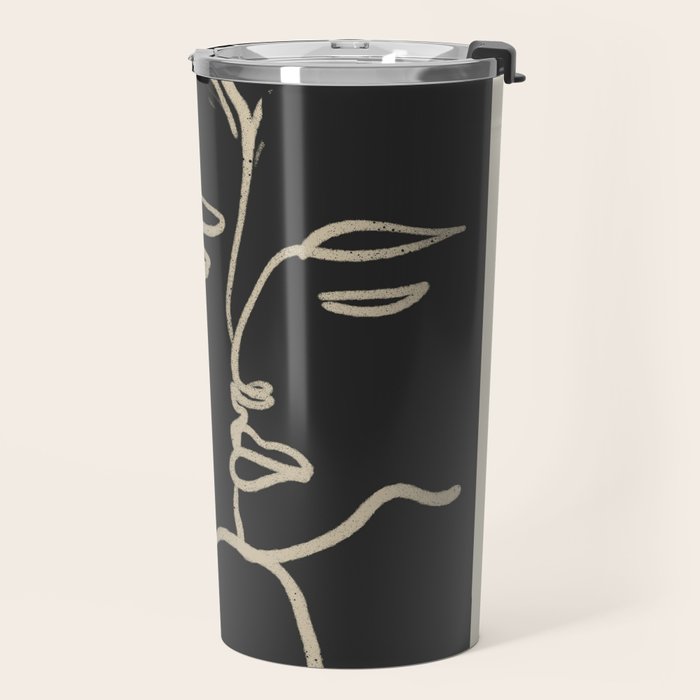 Minimal Abstract Art Three Faces Travel Mug Gallery Image 2