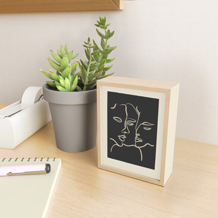 Minimal Abstract Art Three Faces Mini Art Print Gallery Image 2