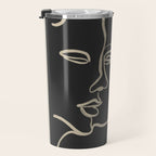 Minimal Abstract Art Three Faces Travel Mug Gallery Image 3