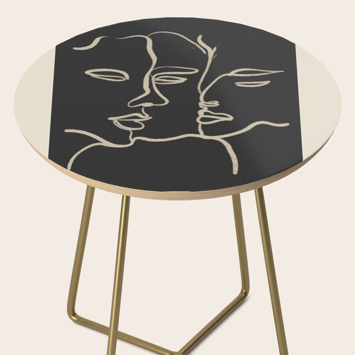 Minimal Abstract Art Three Faces Side Table Gallery Image 2