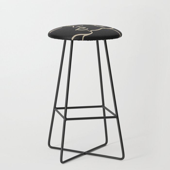 Minimal Abstract Art Three Faces Stool Gallery Image 1