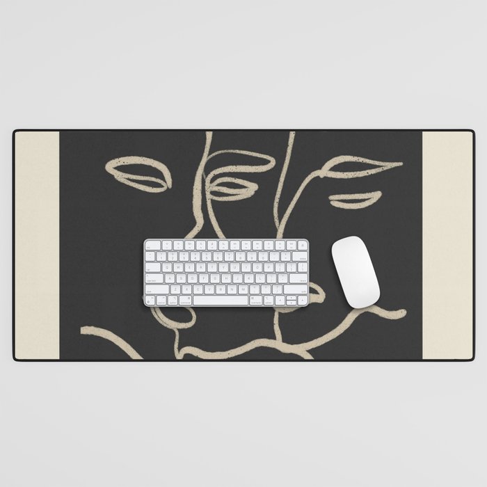Minimal Abstract Art Three Faces Desk Mat Gallery Image 1