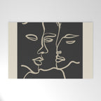 Minimal Abstract Art Three Faces Welcome Mat Gallery Image 1