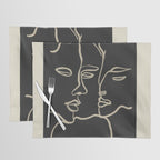 Minimal Abstract Art Three Faces Placemat Gallery Image 1
