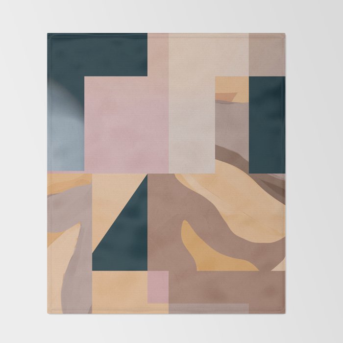 Modern Abstraction Mocha Mousse 2 Throw Blanket Gallery Image 2