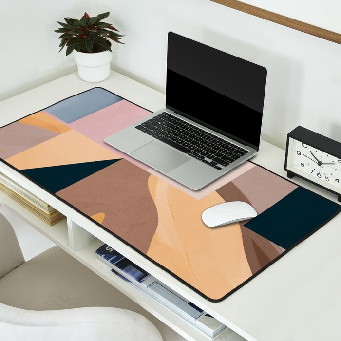 Modern Abstraction Mocha Mousse 2 Desk Mat Gallery Image 2