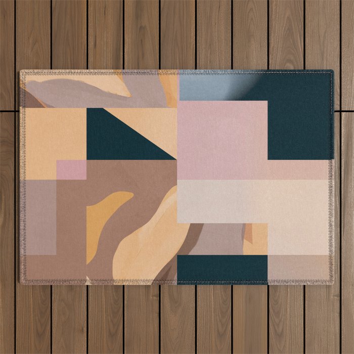 Modern Abstraction Mocha Mousse 2 Outdoor Rug Gallery Image 1
