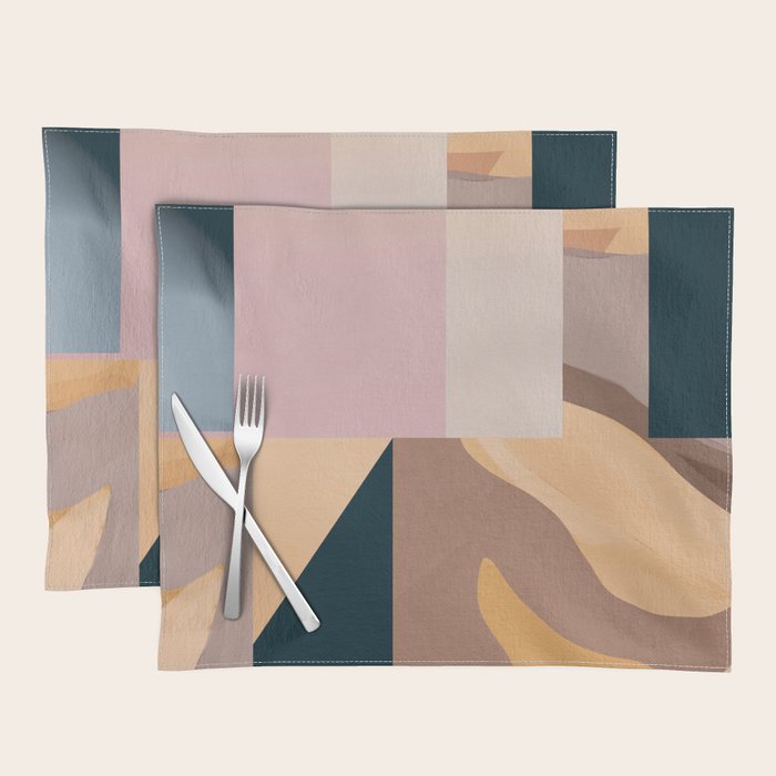 Modern Abstraction Mocha Mousse 2 Placemat Gallery Image 1