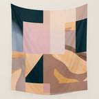 Modern Abstraction Mocha Mousse 2 Wall Tapestry Gallery Image 4