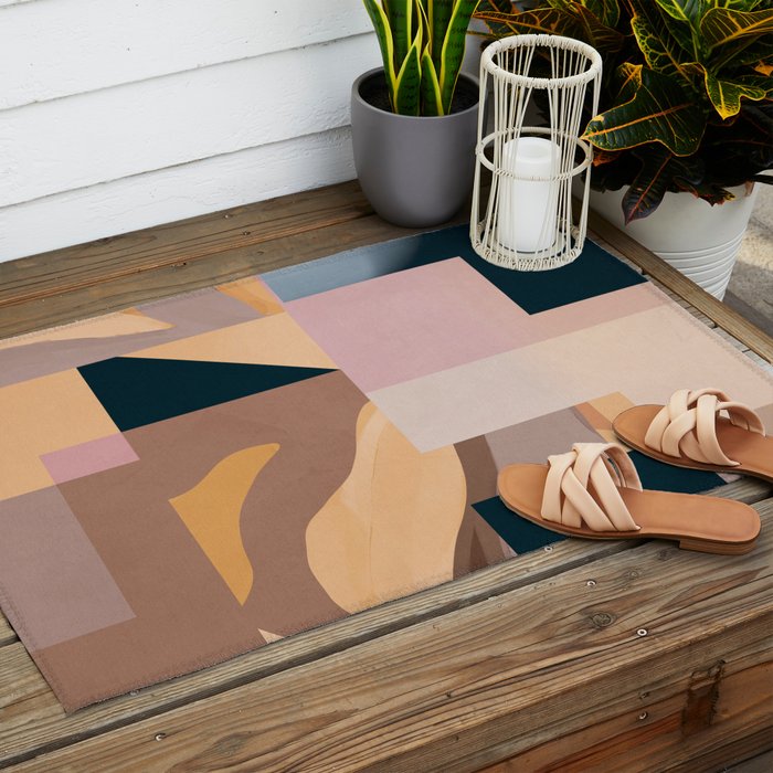Modern Abstraction Mocha Mousse 2 Outdoor Rug Gallery Image 2