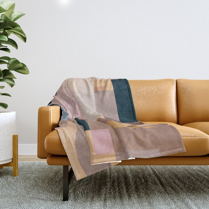 Modern Abstraction Mocha Mousse 2 Throw Blanket Gallery Image 1