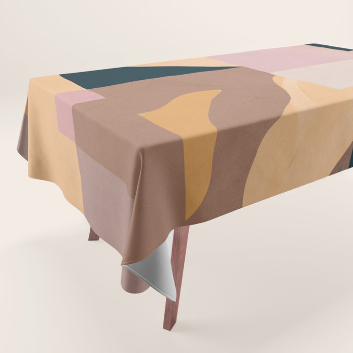 Modern Abstraction Mocha Mousse 2 Tablecloth Gallery Image 1