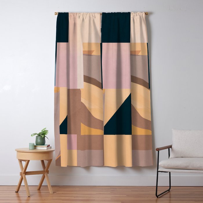 Modern Abstraction Mocha Mousse 2 Window Curtain Gallery Image 1