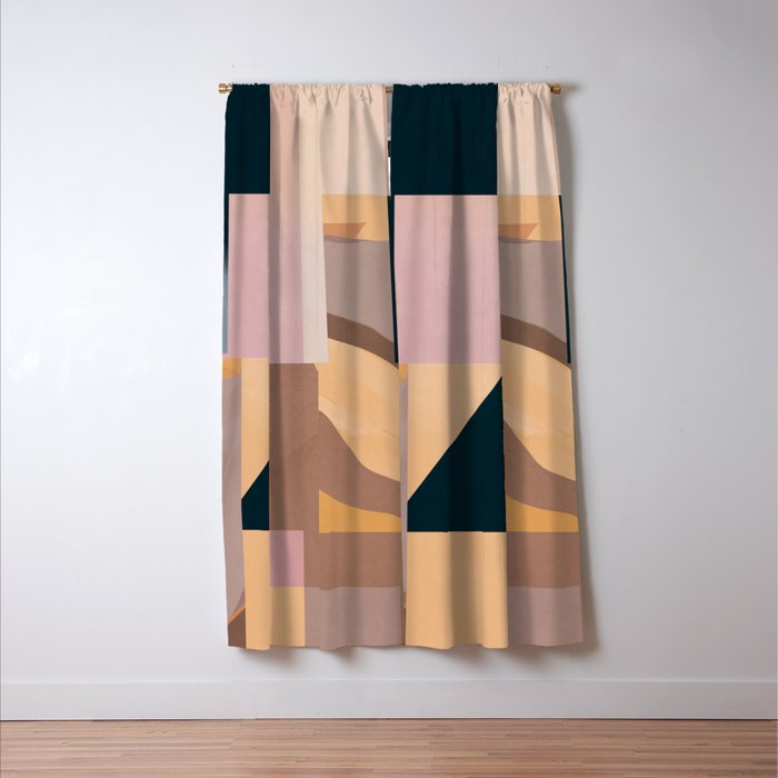 Modern Abstraction Mocha Mousse 2 Window Curtain Gallery Image 3