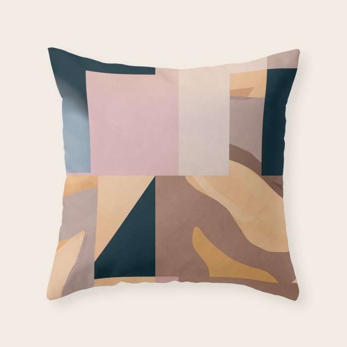 Modern Abstraction Mocha Mousse 2 Throw Pillow Gallery Image 1