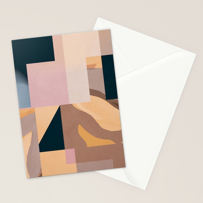Modern Abstraction Mocha Mousse 2 Stationery Card Gallery Image 2