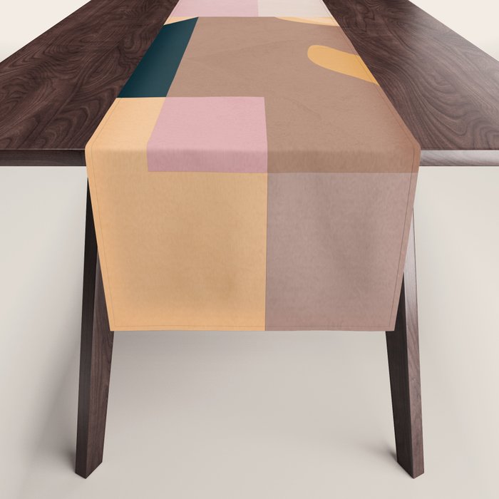Modern Abstraction Mocha Mousse 2 Table Runner Gallery Image 1