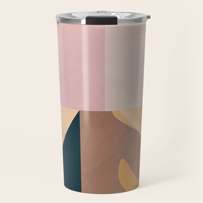 Modern Abstraction Mocha Mousse 2 Travel Mug Gallery Image 1