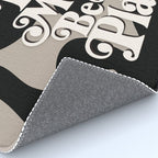 This Must Be The Place - 70s, Vintage, Retro, Abstract Pattern (Black & Beige) Rug Gallery Image 4