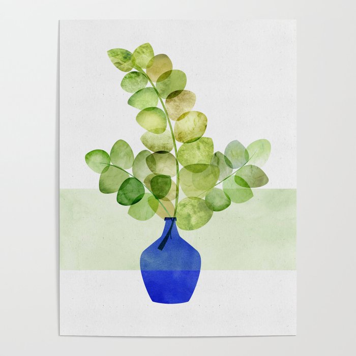 Green and Blue Eucalyptus Bouquet Poster Gallery Image 4