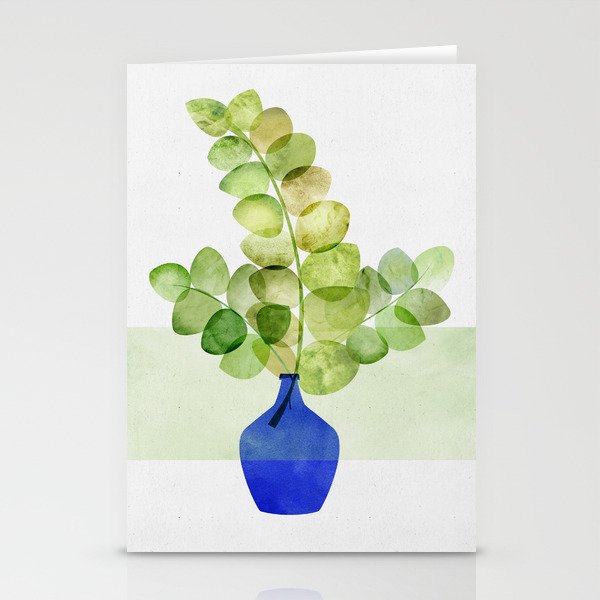 Green and Blue Eucalyptus Bouquet Stationery Card Gallery Image 1