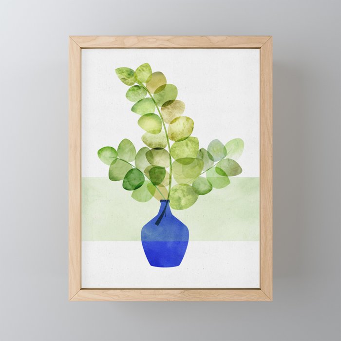 Green and Blue Eucalyptus Bouquet Mini Art Print Gallery Image 1