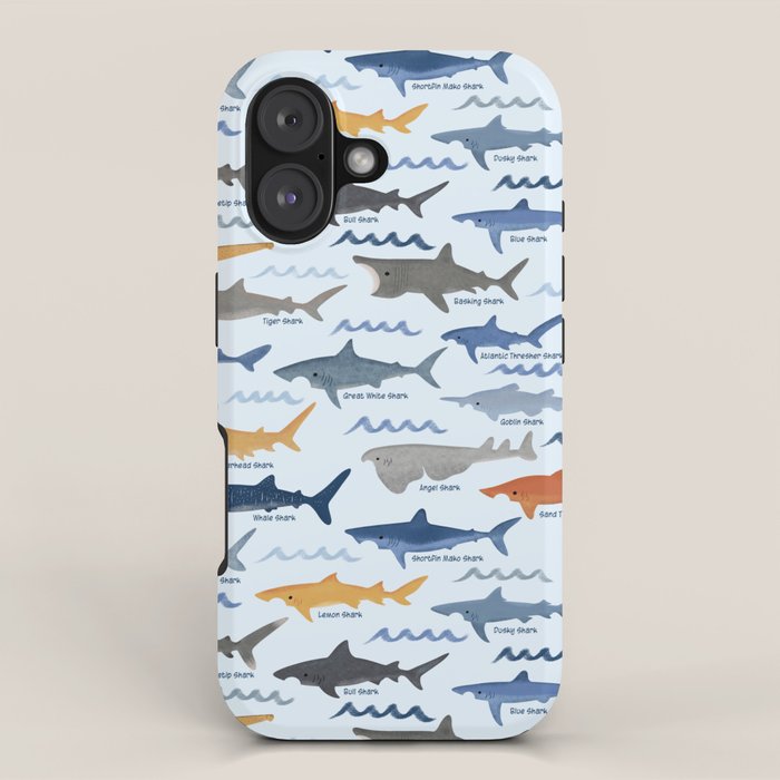 Shark Species Identification Chart iPhone Case Gallery Image 1