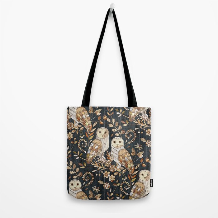 Wooden Wonderland Barn Owl Collage Tote Bag Gallery Image 2