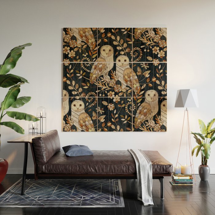 Wooden Wonderland Barn Owl Collage Wood Wall Art Gallery Image 2