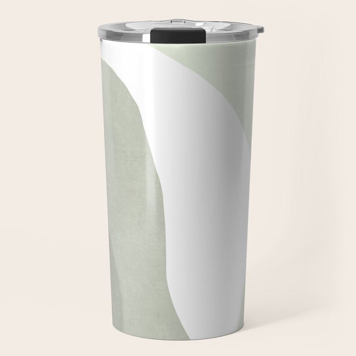 Green watercolor shapes Travel Mug Gallery Image 1