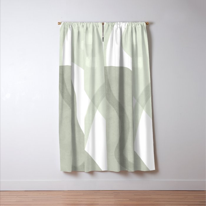 Green watercolor shapes Window Curtain Gallery Image 3