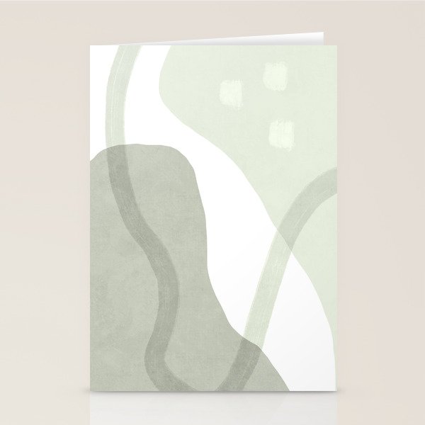 Green watercolor shapes Stationery Card Gallery Image 1