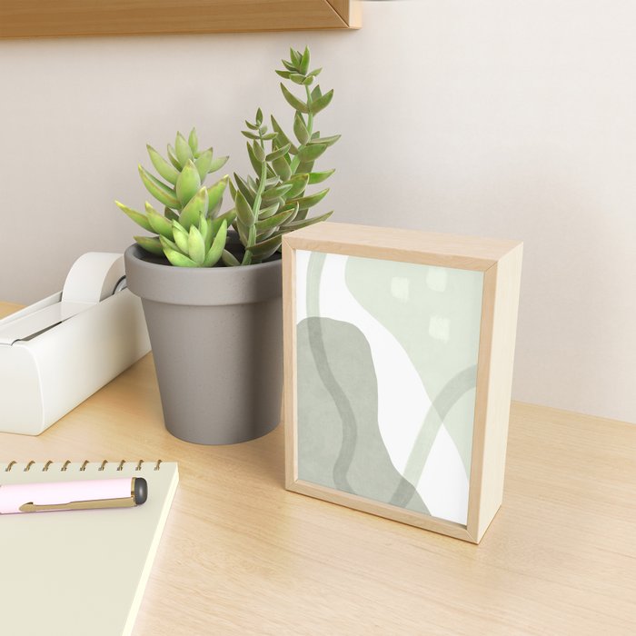 Green watercolor shapes Mini Art Print Gallery Image 2