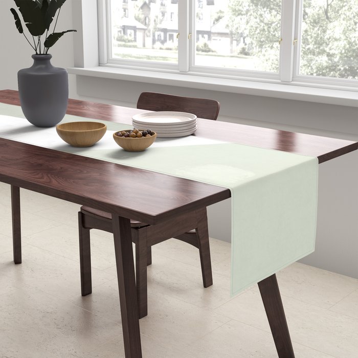 Green watercolor shapes Table Runner Gallery Image 2