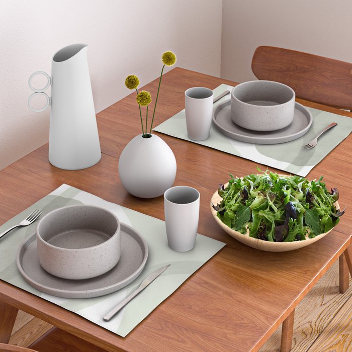 Green watercolor shapes Placemat Gallery Image 2