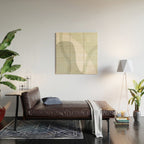 Green watercolor shapes Wood Wall Art Gallery Image 2