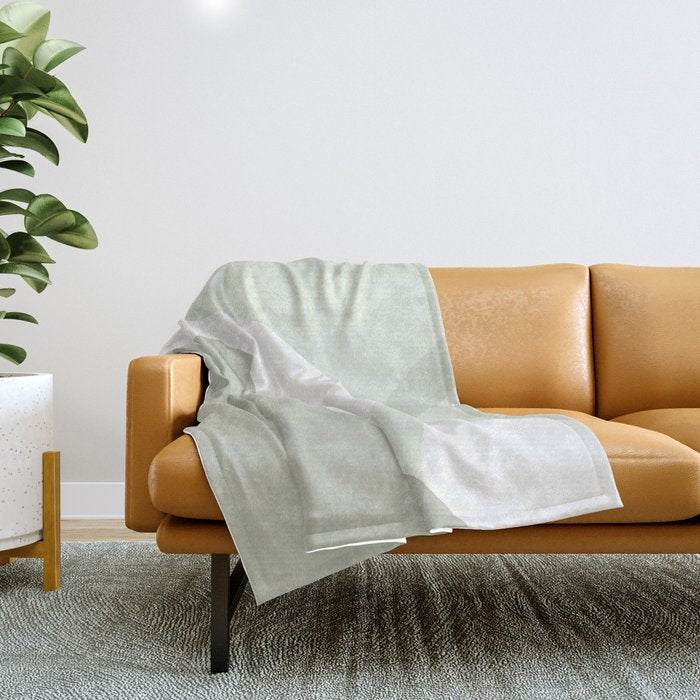 Green watercolor shapes Throw Blanket Gallery Image 1