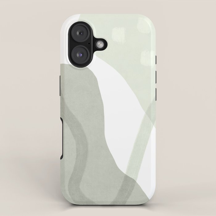 Green watercolor shapes iPhone Case Gallery Image 1