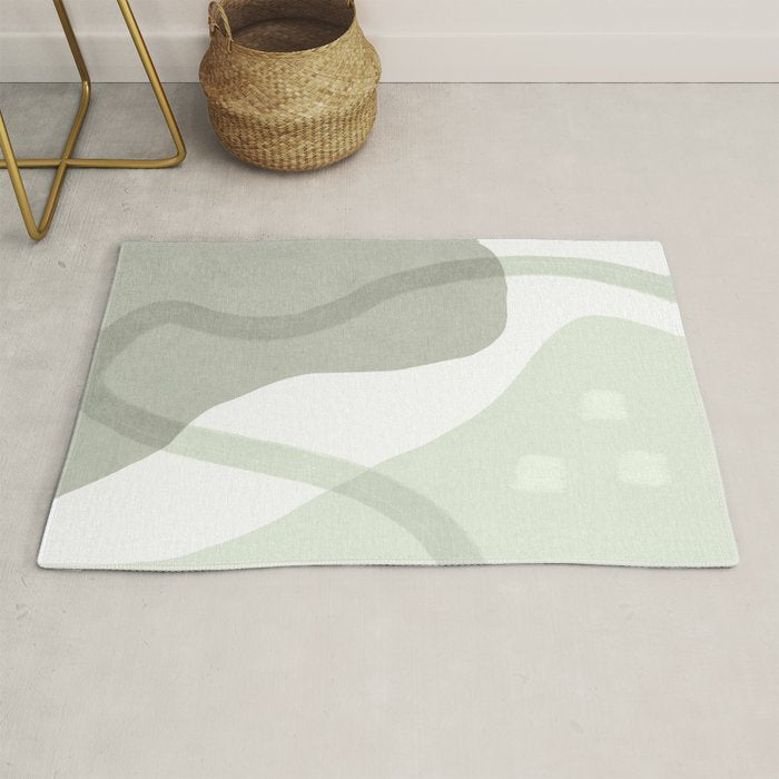 Green watercolor shapes Rug Gallery Image 1