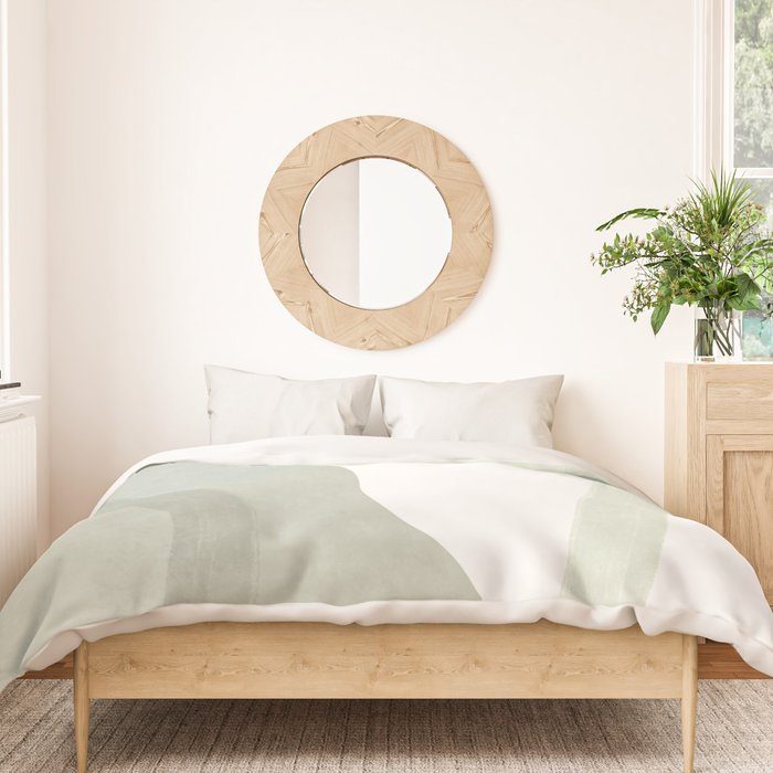 Green watercolor shapes Duvet Cover Gallery Image 3