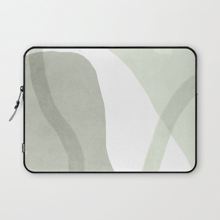 Green watercolor shapes Laptop Sleeve Gallery Image 1