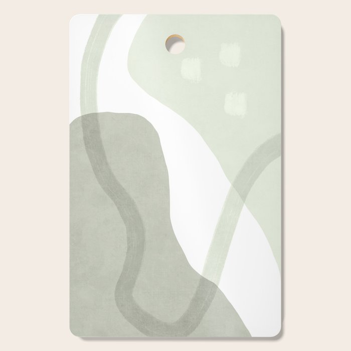 Green watercolor shapes Cutting Board Gallery Image 1