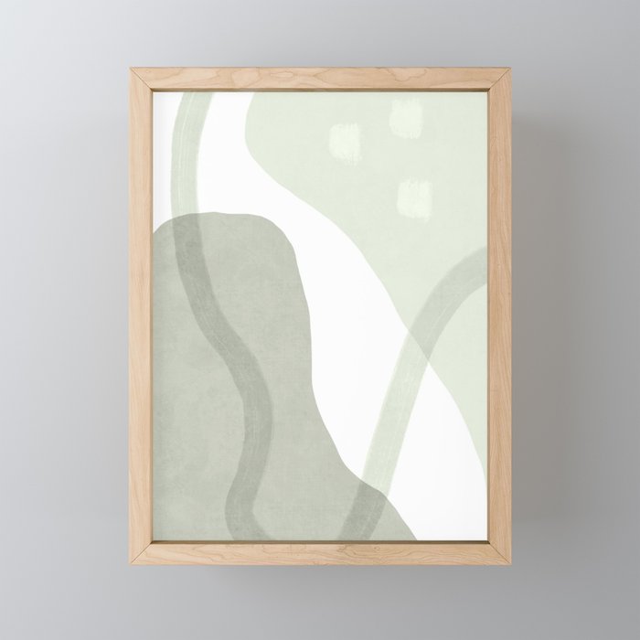 Green watercolor shapes Mini Art Print Gallery Image 1